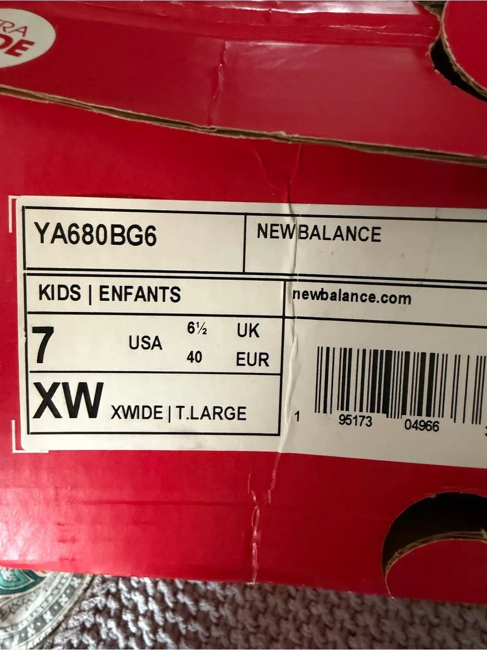 New Balance Size 7 Youth, Extra Wide Black Sneakers